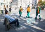 SIniša Labrović, performans Pecanje, Festival Mladi levi, Ljubljana, 2018. (Foto: Nada Žgank)