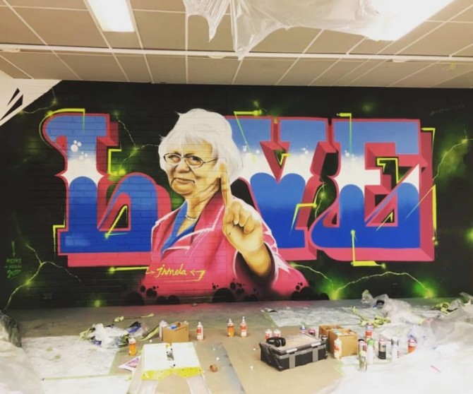 Mural posvećen Irmeli Schramm (Foto: sjr-bremerhaven.de)