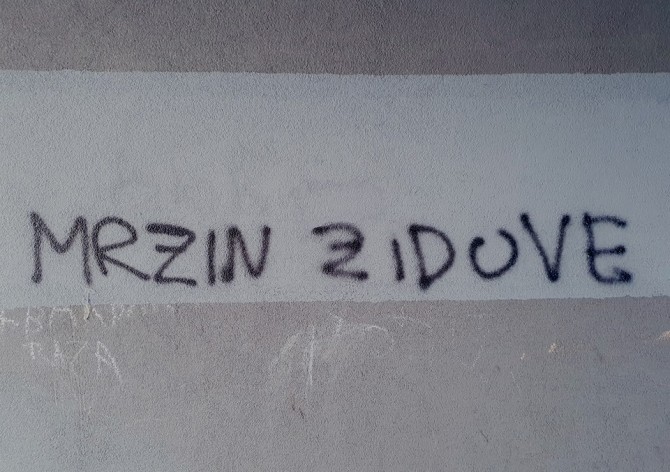 "Mrzin zidove" u Splitu (Foto: Neno Mikulić, Facebook)